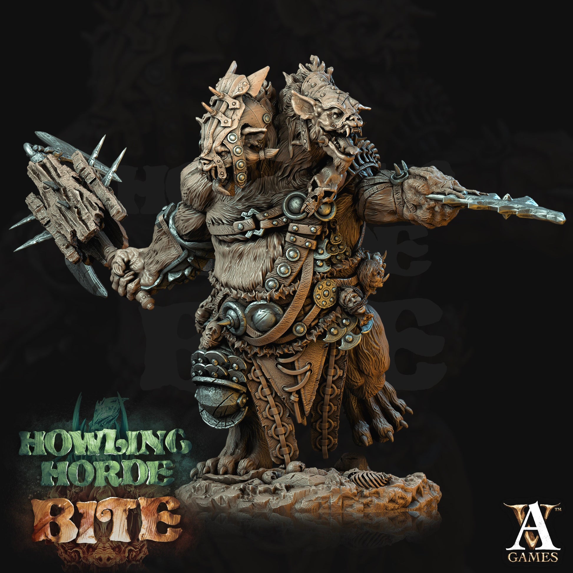 Gnoll Ettins Bundle - Archvillain Games Printed Miniatures | Dungeons & Dragons | Pathfinder | Tabletop