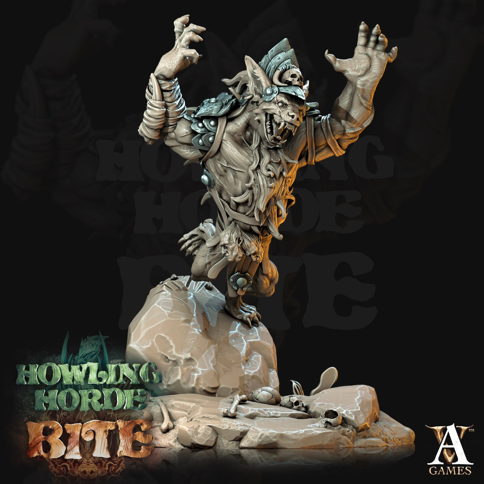 Gnoll Tacker Painted Model - Archvillain Games Printed Miniatures | Dungeons & Dragons | Pathfinder | Tabletop