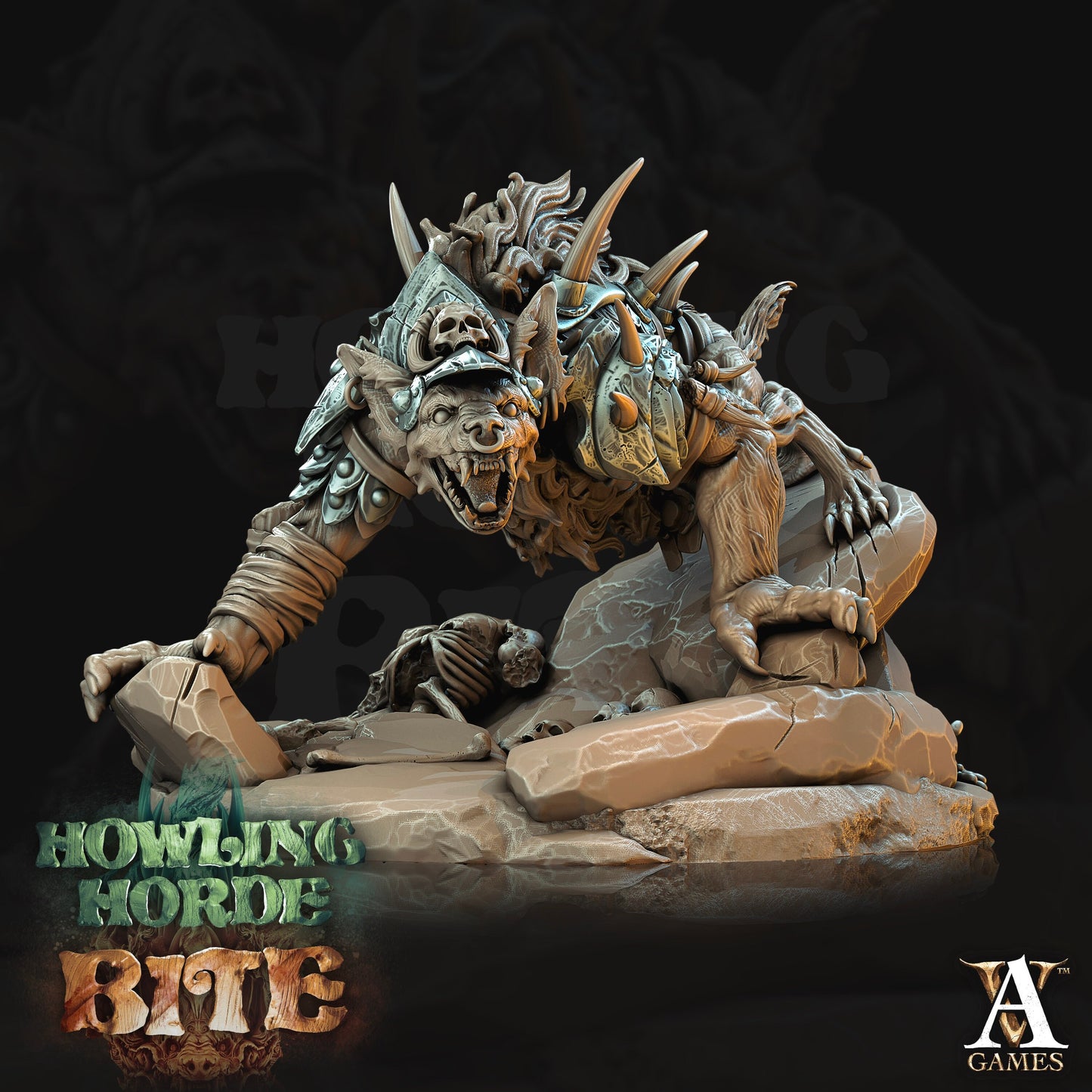 Gnoll Tacker Painted Model - Archvillain Games Printed Miniatures | Dungeons & Dragons | Pathfinder | Tabletop