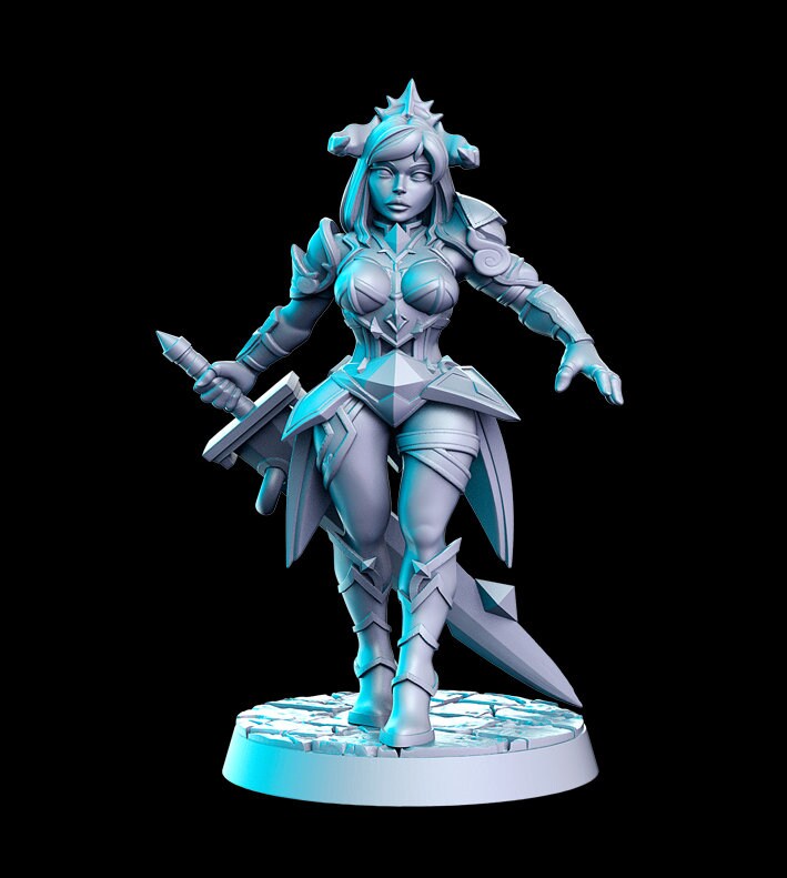 Varuna, Female Knight - RN Estudio Printed Miniature | Dungeons & Dragons | Pathfinder | Tabletop