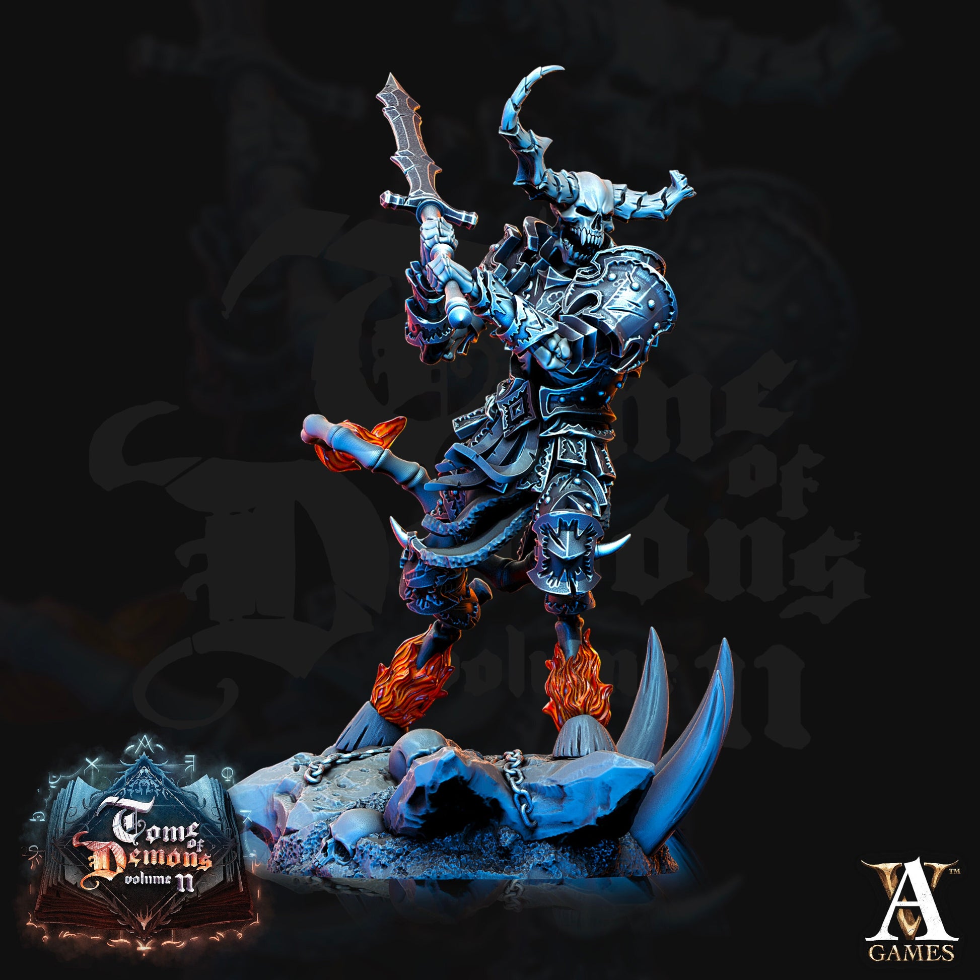 Demon Skulls Bundle - Archvillain Games Printed Miniatures | Dungeons & Dragons | Pathfinder | Tabletop