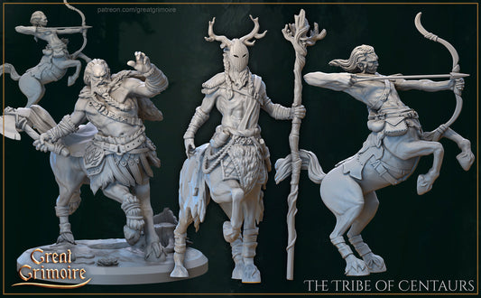 Centaur Tribe Bundle 75mm tall - Great Grimoire Printed Miniature | Dungeons & Dragons | Pathfinder | Tabletop