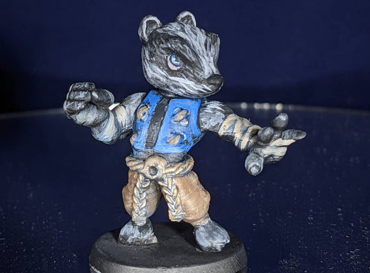 Badger Monk Painted Model - Dice Heads Printed Miniatures | Dungeons & Dragons | Pathfinder | Tabletop