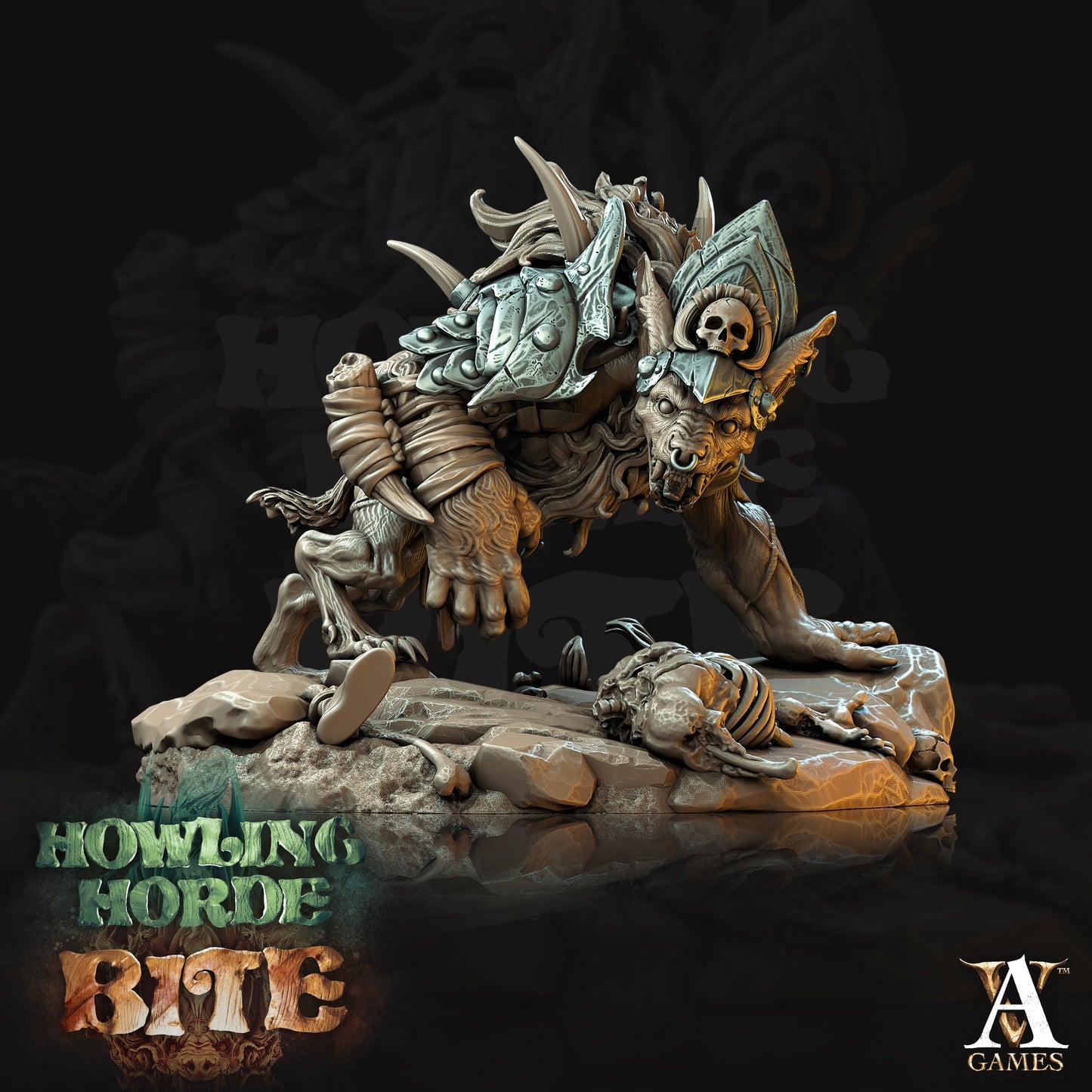 Gnoll Tacker Painted Model - Archvillain Games Printed Miniatures | Dungeons & Dragons | Pathfinder | Tabletop