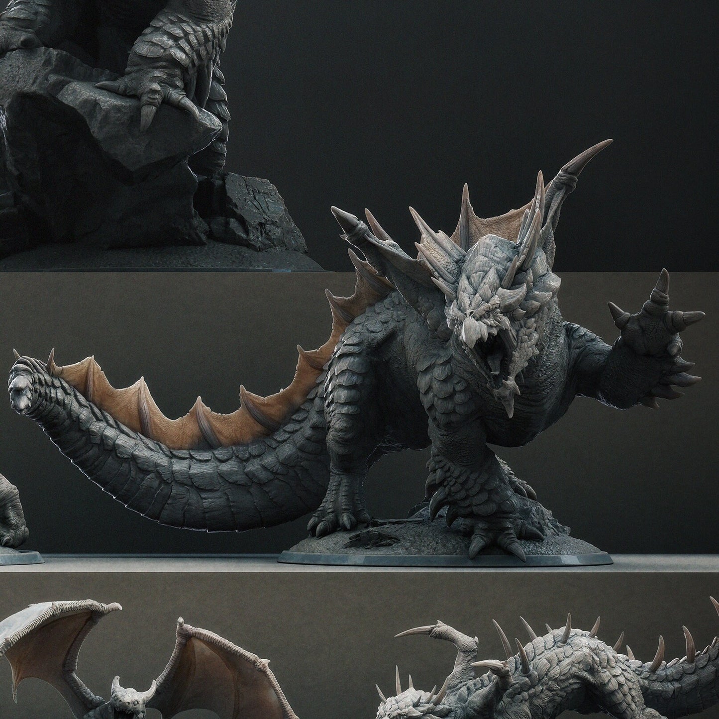 Adult Brown Dragon - Lord of the Print Miniature | Dungeons & Dragons | Pathfinder | Tabletop