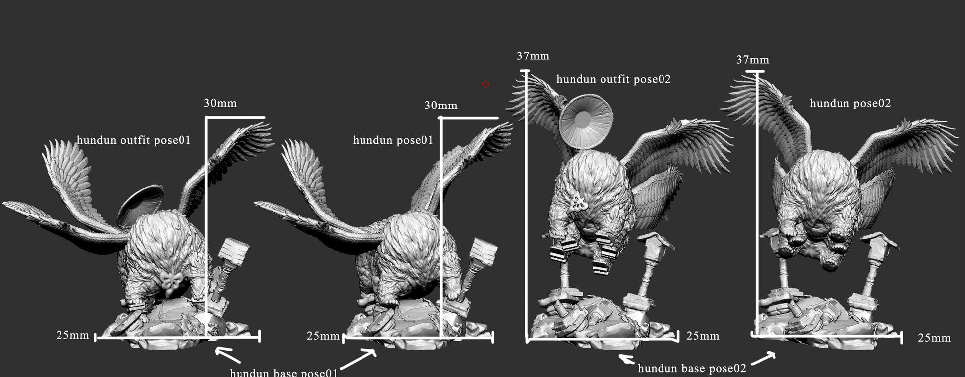 Hundun - Mini Monster Mayhem Printed Miniature | Dungeons & Dragons | Pathfinder | Tabletop