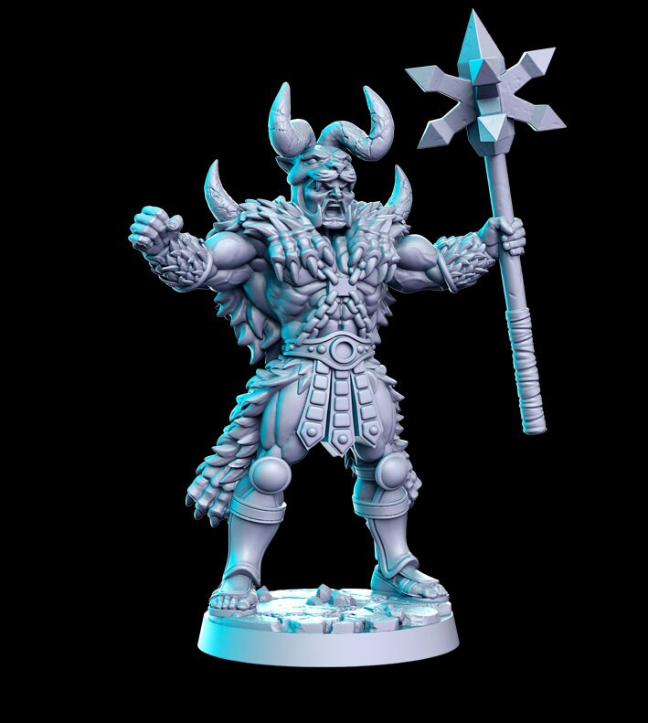 Crack, Berserker - RN Estudio Printed Miniature | Dungeons & Dragons | Pathfinder | Tabletop