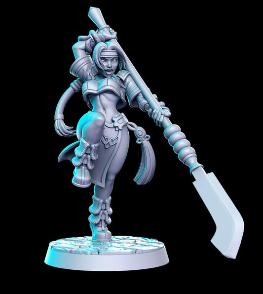 Nami Sung, Glaive Fighter - RN Estudio Printed Miniature | Dungeons & Dragons | Pathfinder | Tabletop