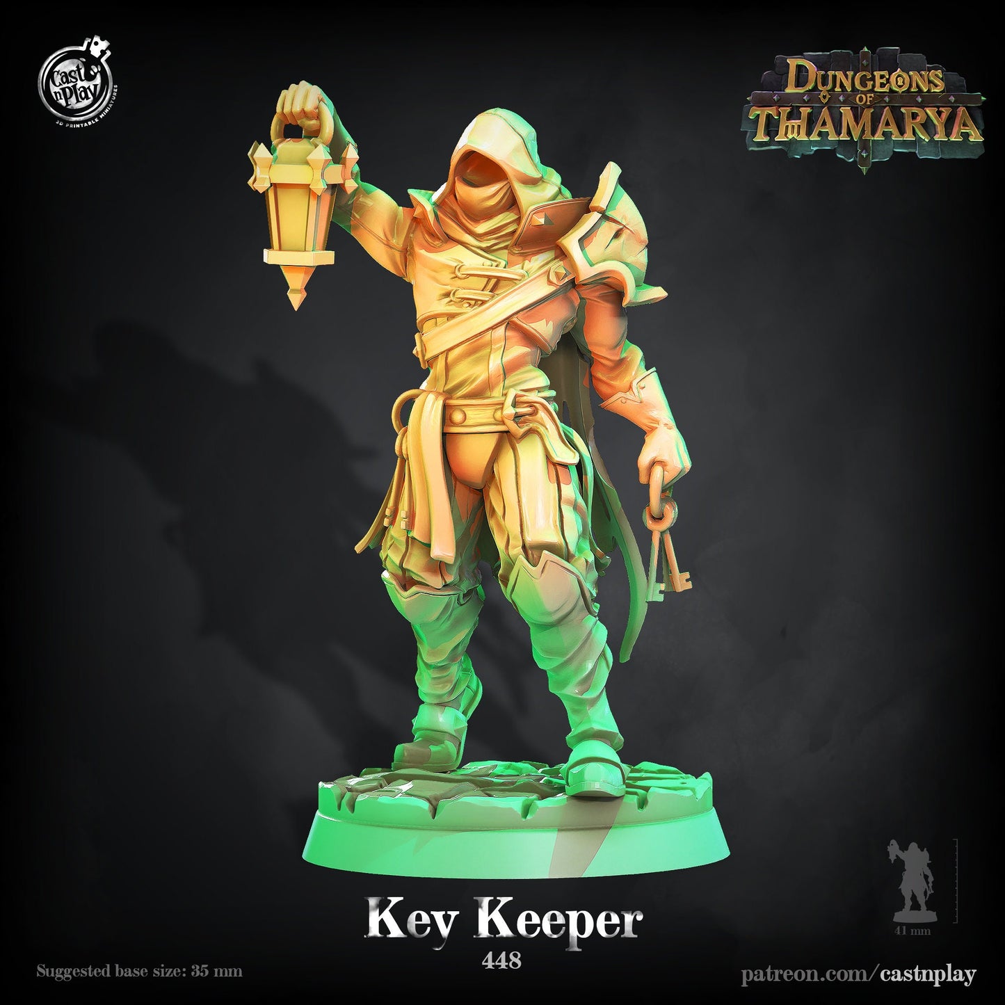 Key Keeper, Dungeon Warden - Cast n Play Printed Miniature | Dungeons & Dragons | Pathfinder | Tabletop