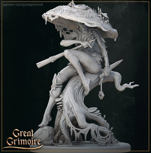 Mushroom Nymph - Great Grimoire Printed Miniature | Dungeons & Dragons | Pathfinder | Tabletop