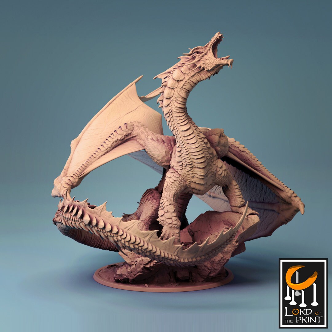 Adult Brine Dragon - Lord of the Print Miniature | Dungeons & Dragons | Pathfinder | Tabletop