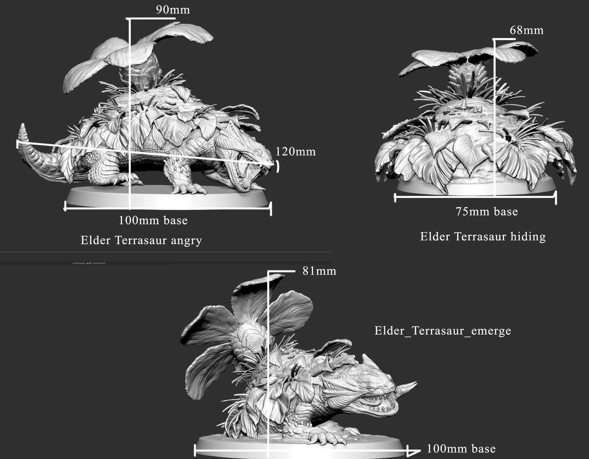 Elder Terrasaur - Mini Monster Mayhem Printed Miniature | Dungeons & Dragons | Pathfinder | Tabletop