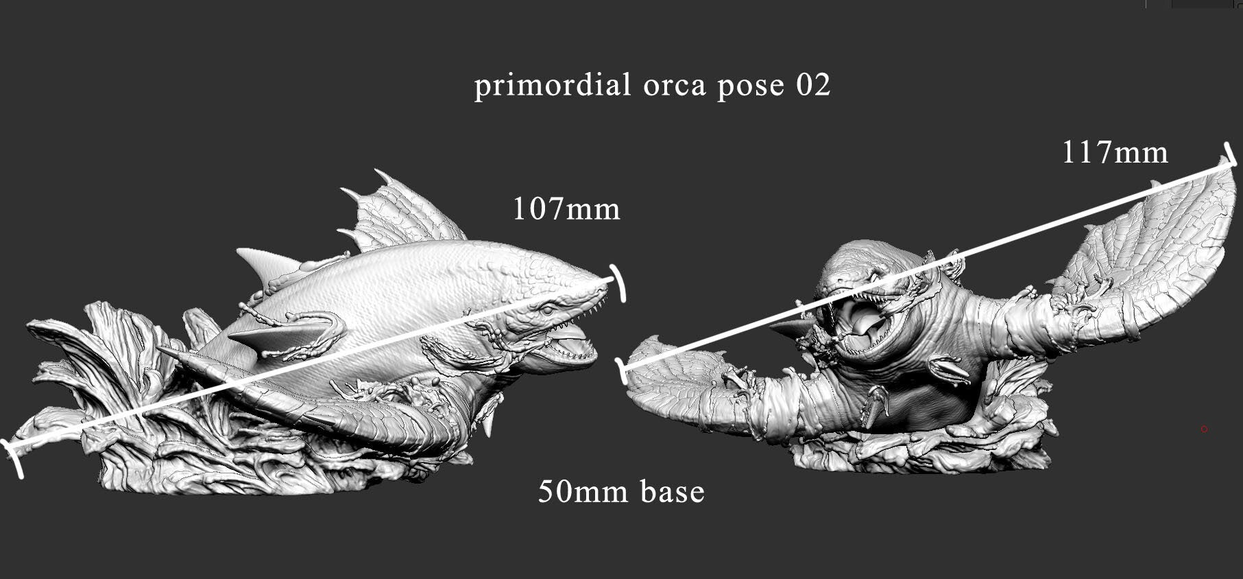 Primordial Orca - Mini Monster Mayhem Printed Miniature | Dungeons & Dragons | Pathfinder | Tabletop