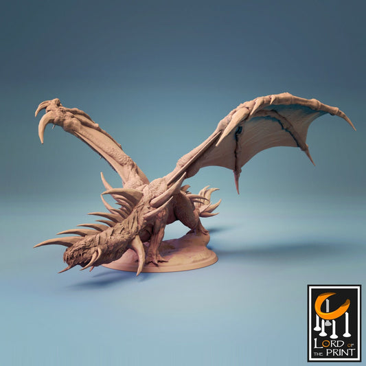 Adult Crystal Dragon - Lord of the Print Miniature | Dungeons & Dragons | Pathfinder | Tabletop