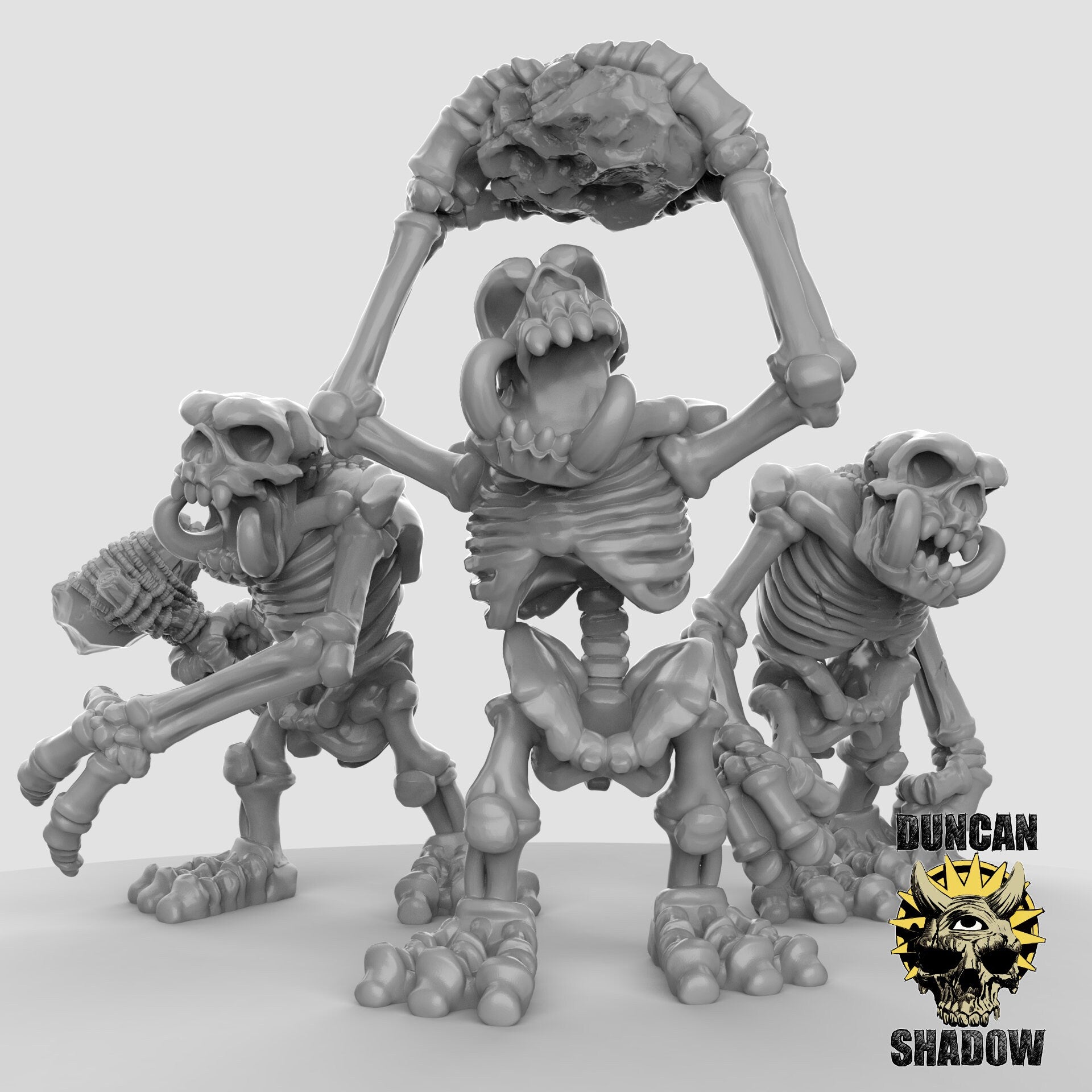 Skeleton Stone Troll - Duncan Shadow Printed Miniatures | Dungeons & Dragons | Pathfinder | Tabletop