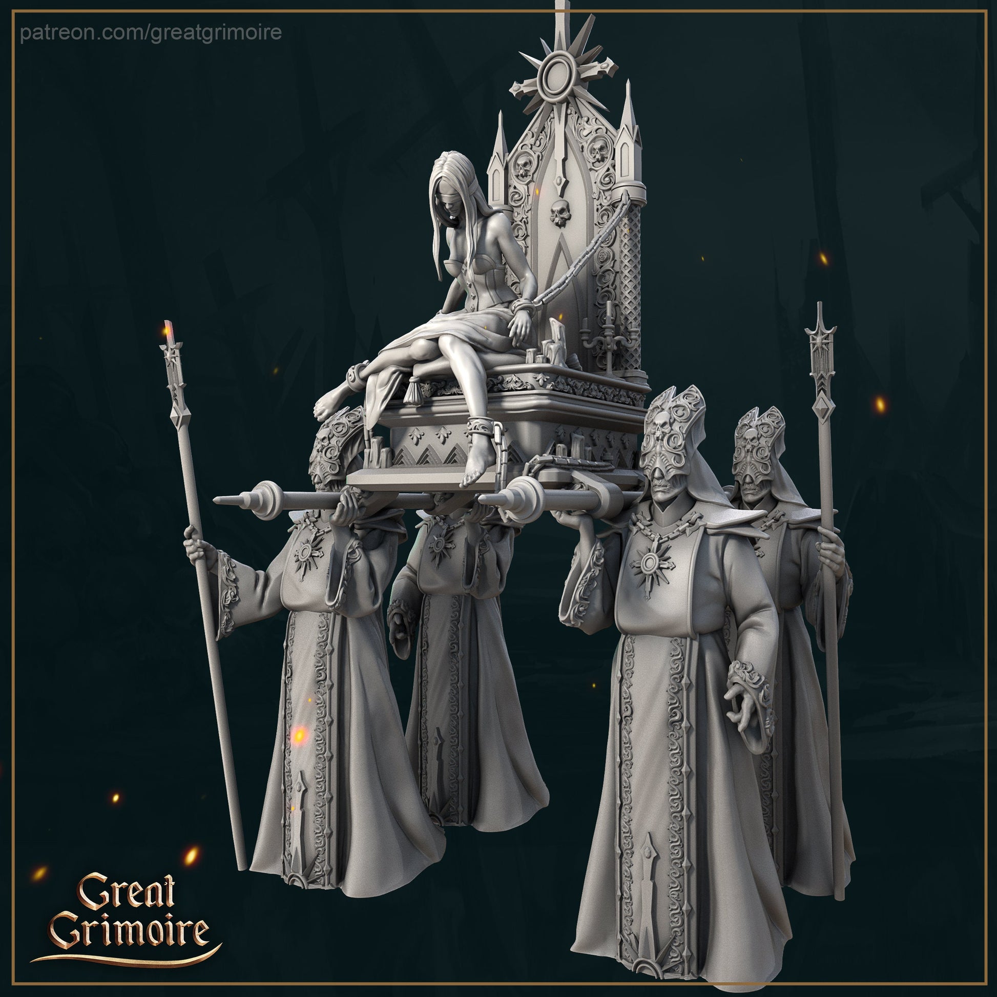 Sacred Procession - Great Grimoire Printed Miniature | Dungeons & Dragons | Pathfinder | Tabletop