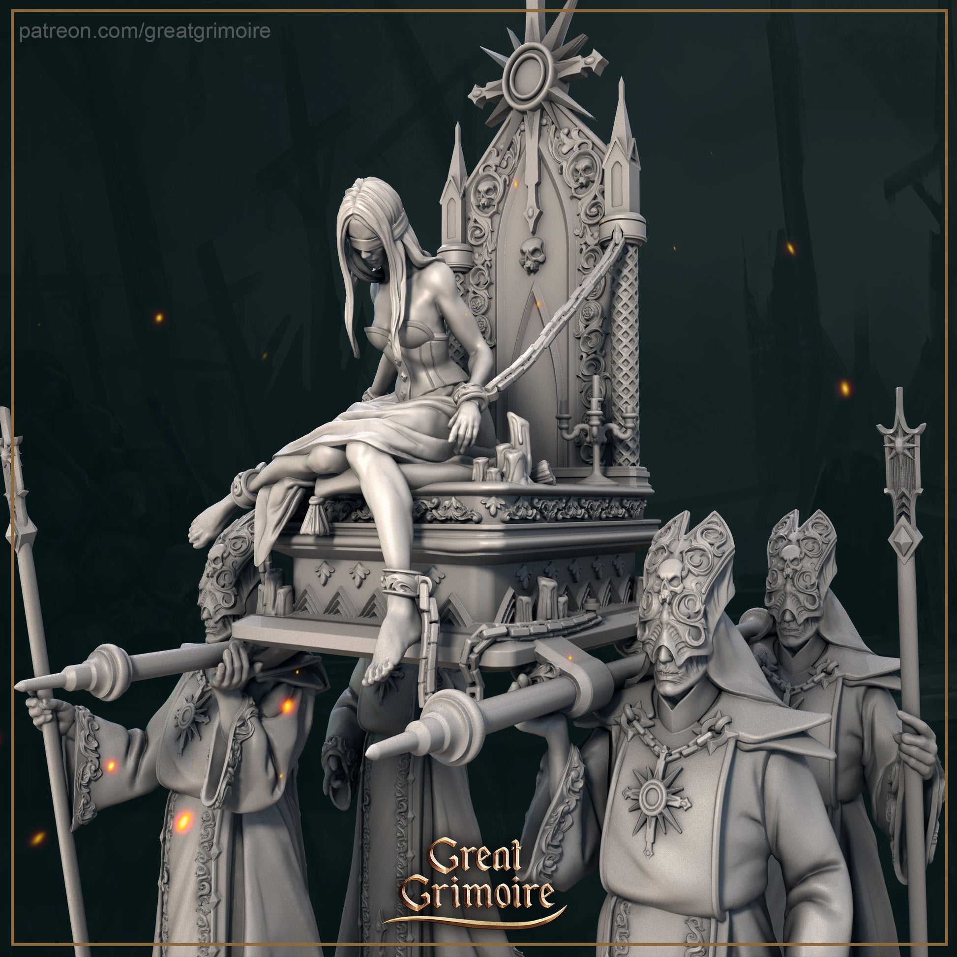 Sacred Procession - Great Grimoire Printed Miniature | Dungeons & Dragons | Pathfinder | Tabletop