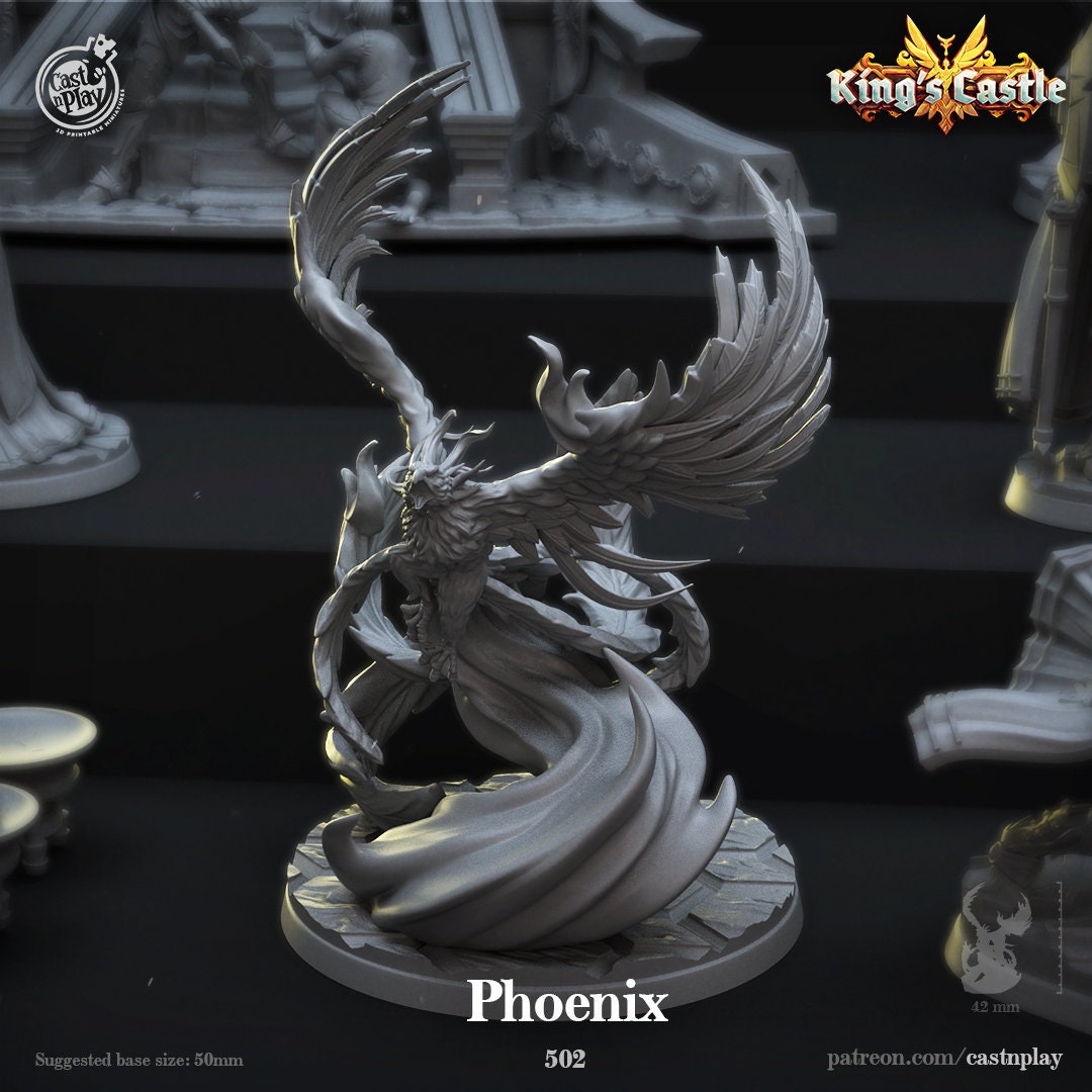 Phoenix Painted Model - Cast n Play Printed Miniature | Dungeons & Dragons | Pathfinder | Tabletop