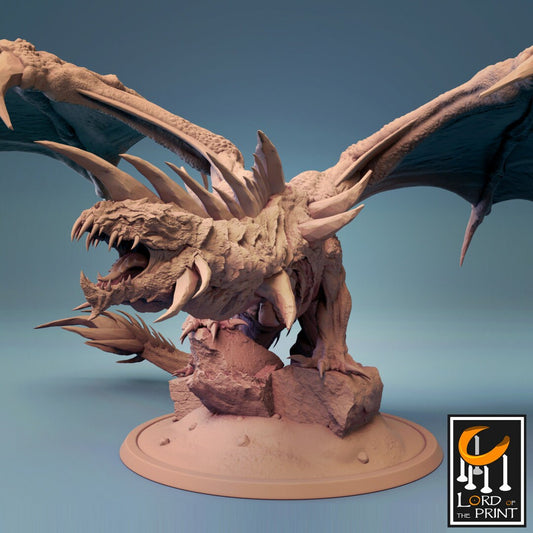 Young Crystal Dragon - Lord of the Print Miniature | Dungeons & Dragons | Pathfinder | Tabletop