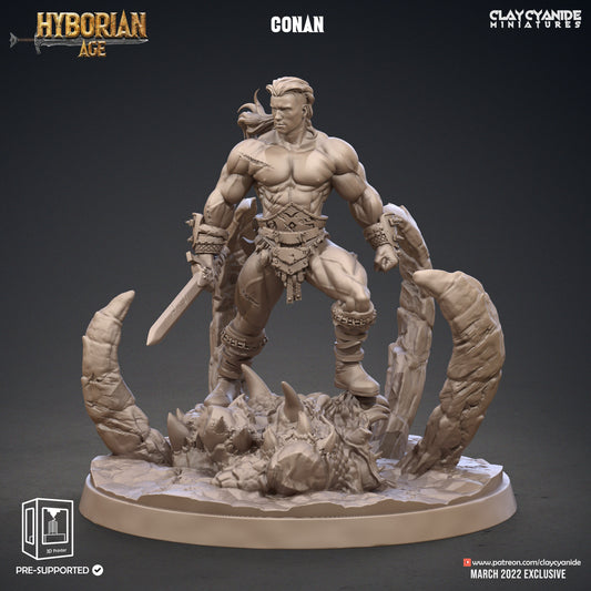 Conan - Clay Cyanide Printed Miniature | Dungeons & Dragons | Pathfinder | Tabletop