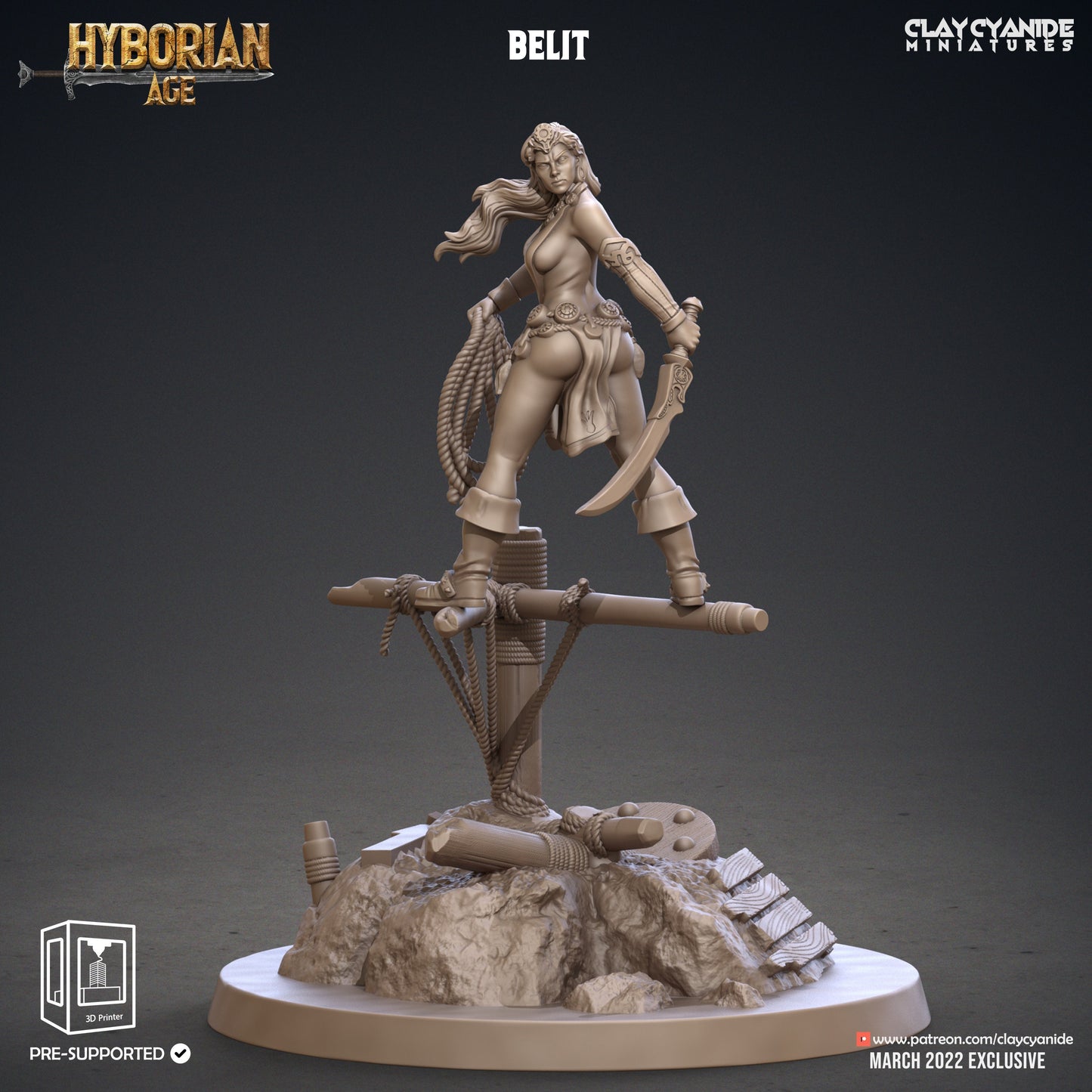 Belit - Clay Cyanide Printed Miniature | Dungeons & Dragons | Pathfinder | Tabletop