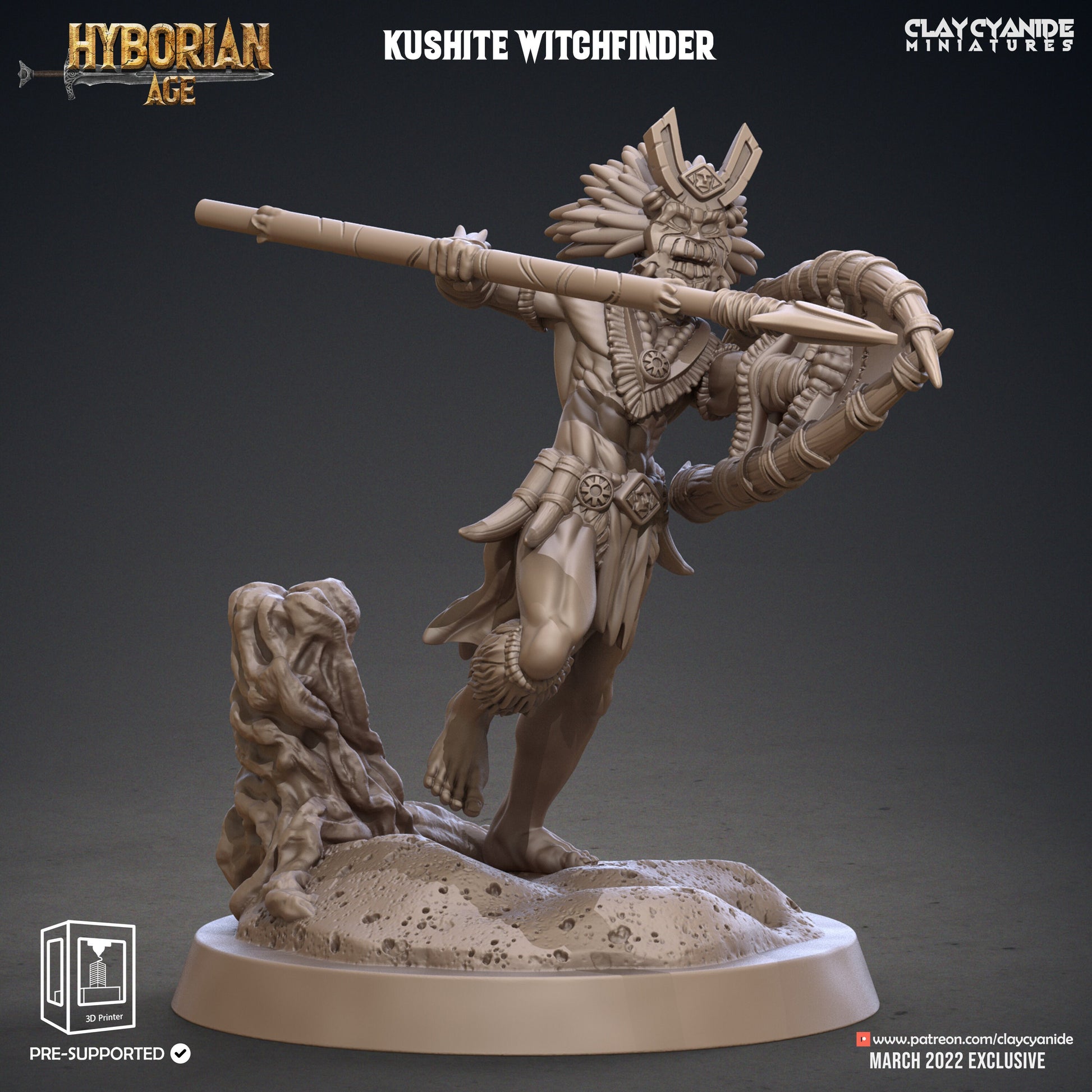 Kushite Witchfinders - Clay Cyanide Printed Miniature | Dungeons & Dragons | Pathfinder | Tabletop