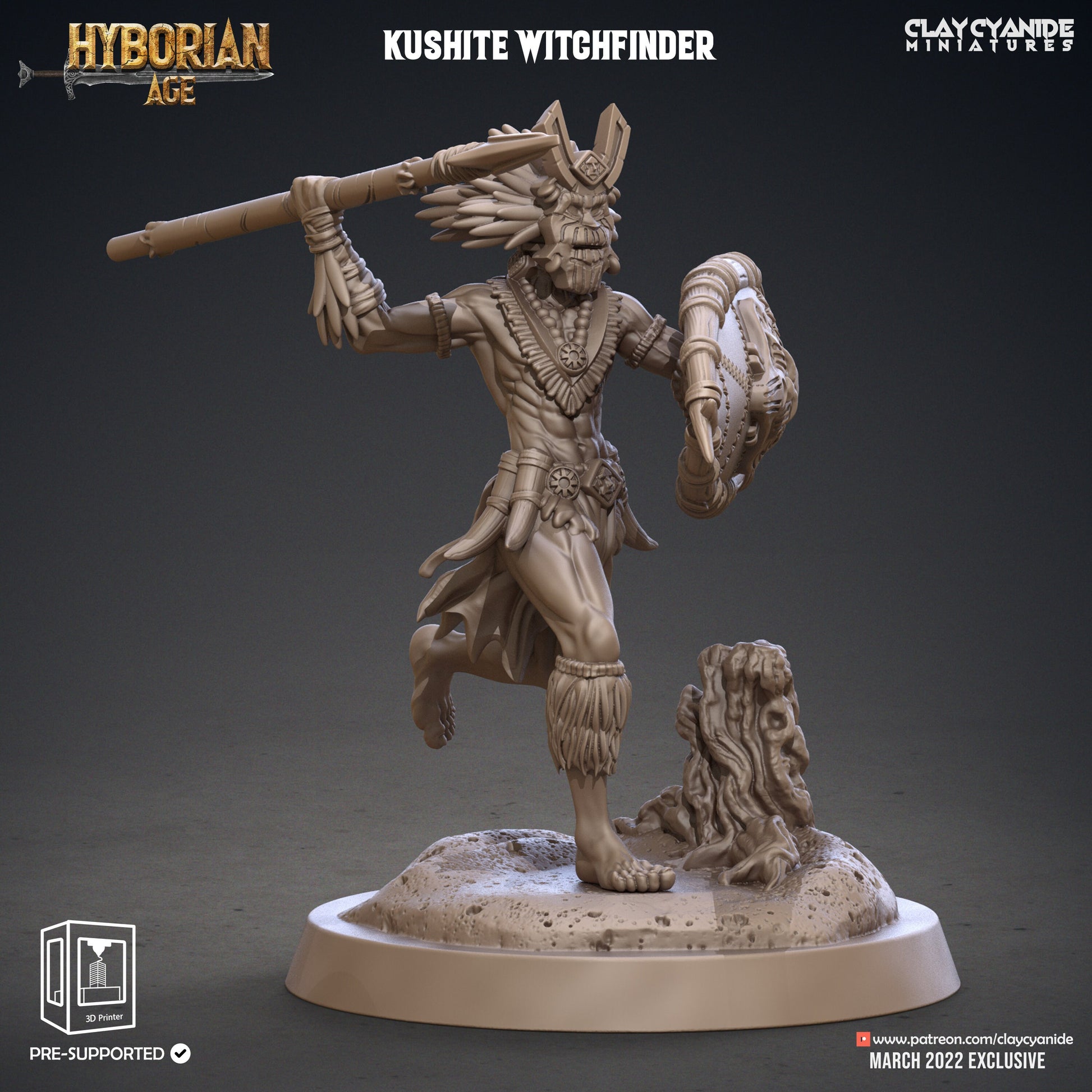 Kushite Witchfinders - Clay Cyanide Printed Miniature | Dungeons & Dragons | Pathfinder | Tabletop