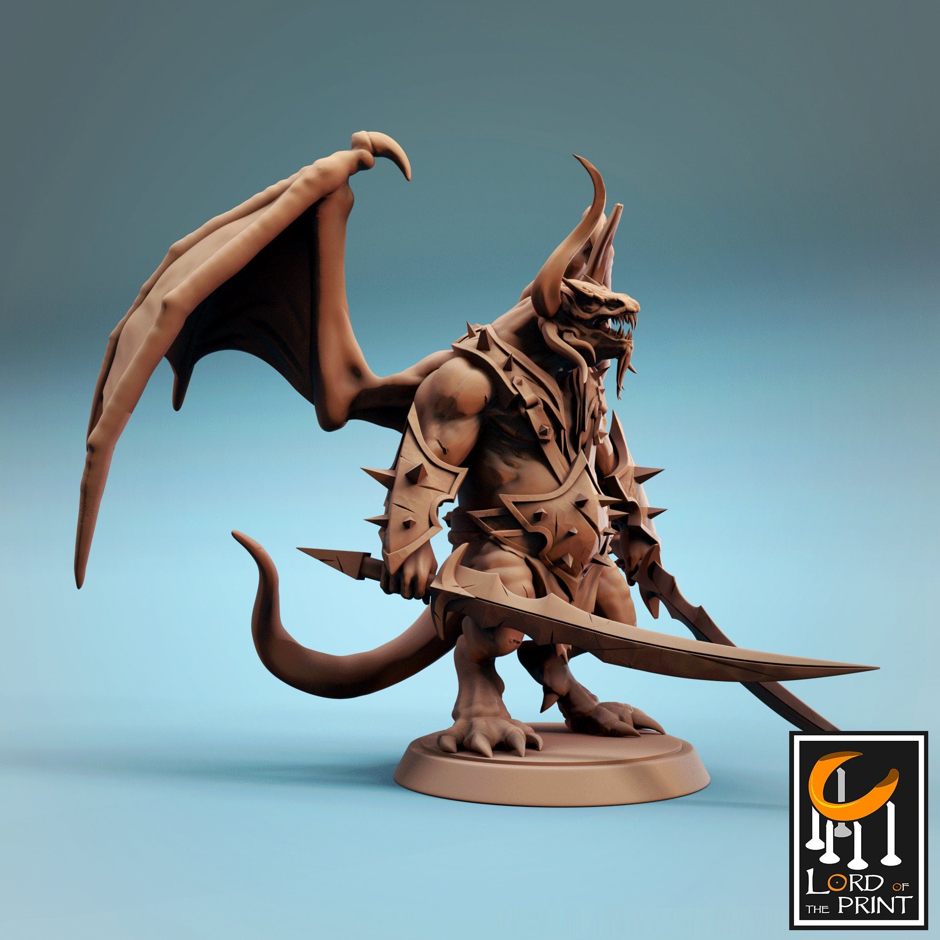 Tarhun, Half Dragon - Lord of the Print Miniature | Dungeons & Dragons | Pathfinder | Tabletop