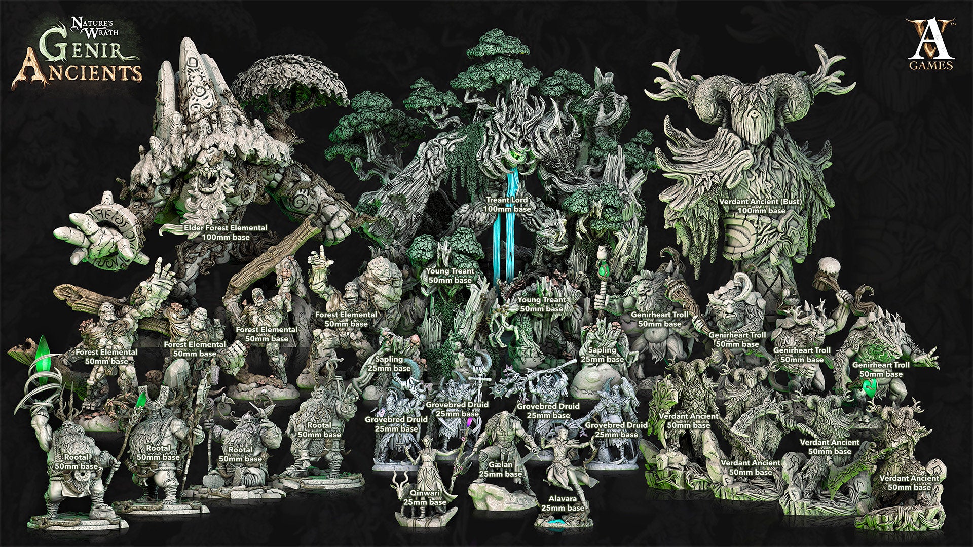 Verdant Ancient Bust - Archvillain Games Printed Miniature | Dungeons & Dragons | Pathfinder | Tabletop