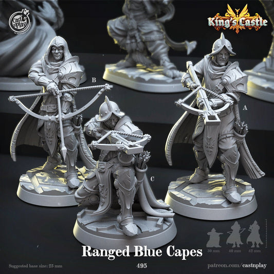 Ranged Blue Capes - Cast n Play Printed Miniature | Dungeons & Dragons | Pathfinder | Tabletop