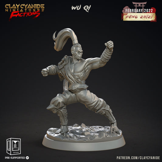 Wu Qi - Clay Cyanide Printed Miniature | Dungeons & Dragons | Pathfinder | Tabletop
