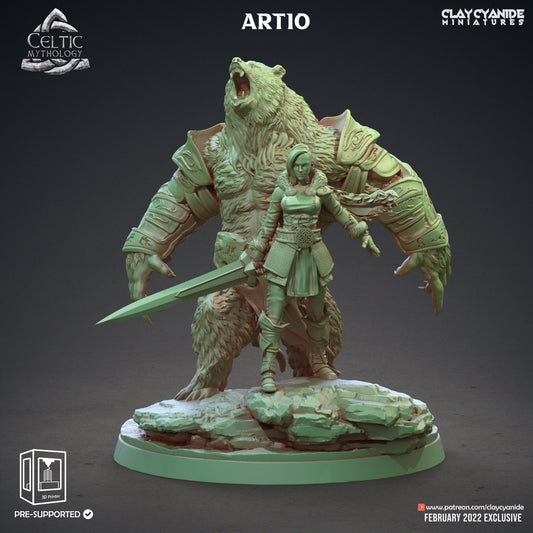 Artio - Clay Cyanide Printed Miniature | Dungeons & Dragons | Pathfinder | Tabletop