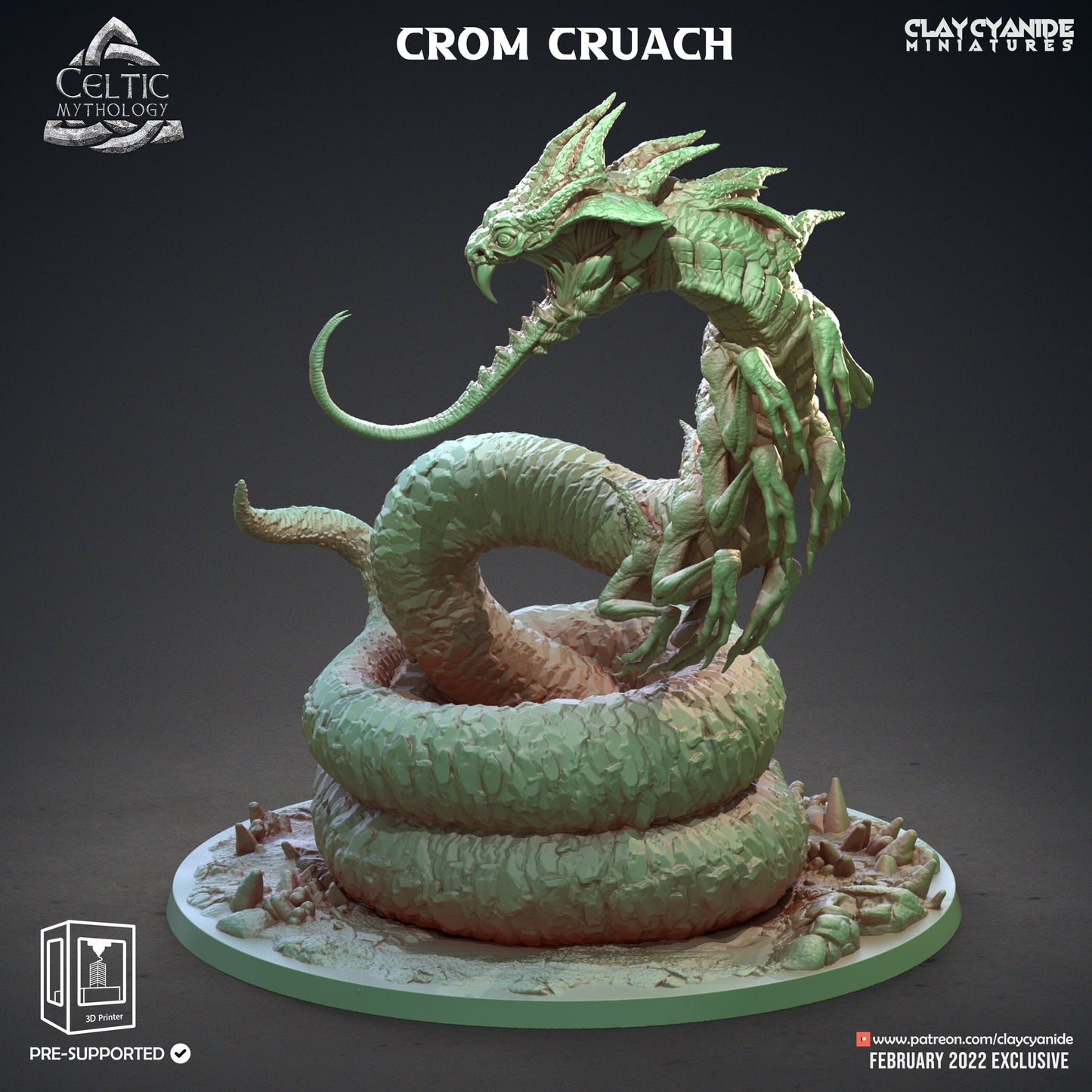 Crom Cruach - Clay Cyanide Printed Miniature | Dungeons & Dragons | Pathfinder | Tabletop