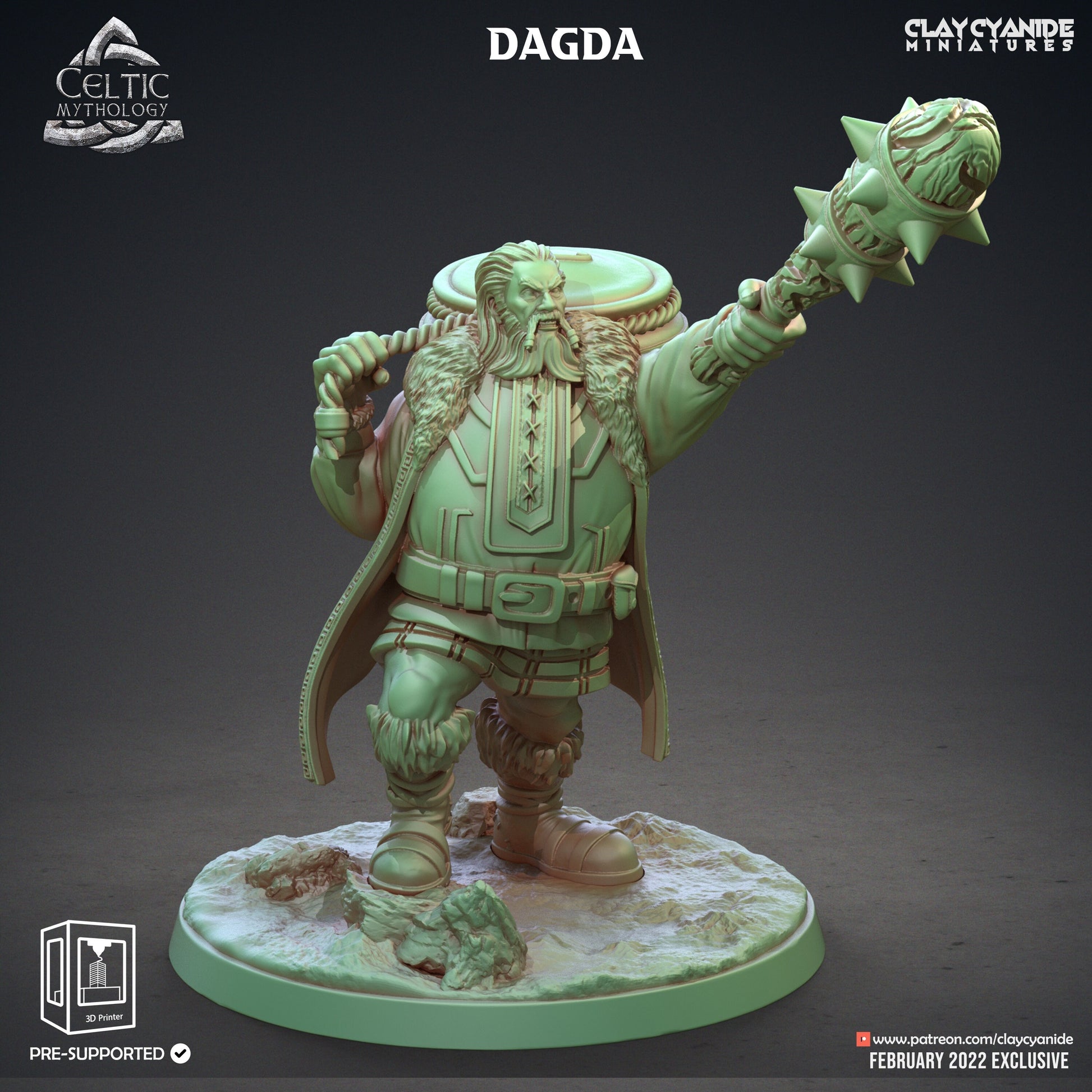 Dagda - Clay Cyanide Printed Miniature | Dungeons & Dragons | Pathfinder | Tabletop