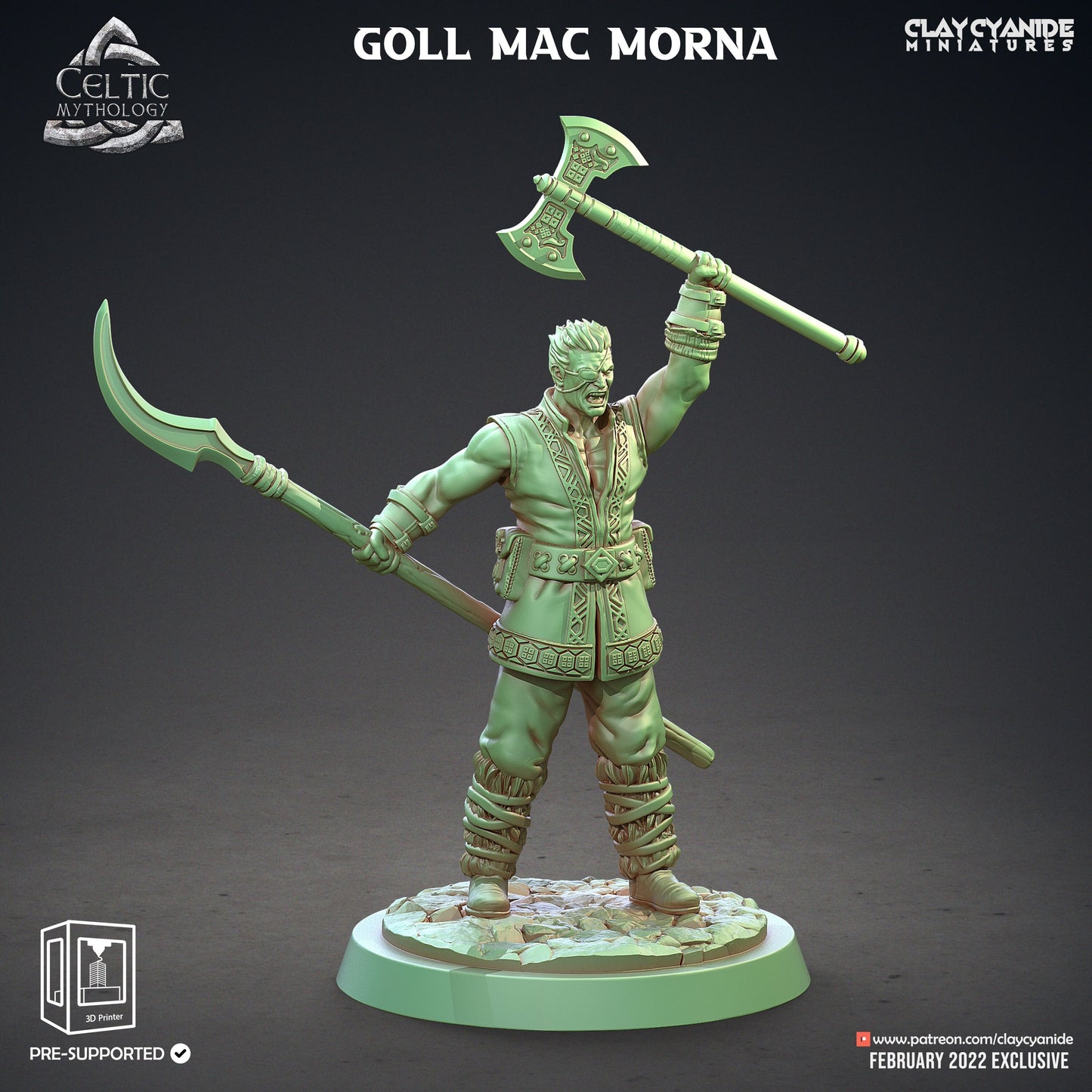 Fianna Warriors - Clay Cyanide Printed Miniature | Dungeons & Dragons | Pathfinder | Tabletop