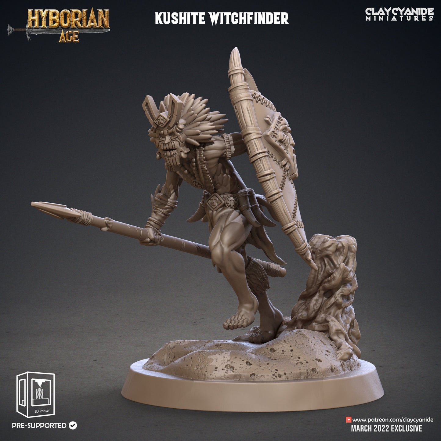 Kushite Witchfinders - Clay Cyanide Printed Miniature | Dungeons & Dragons | Pathfinder | Tabletop