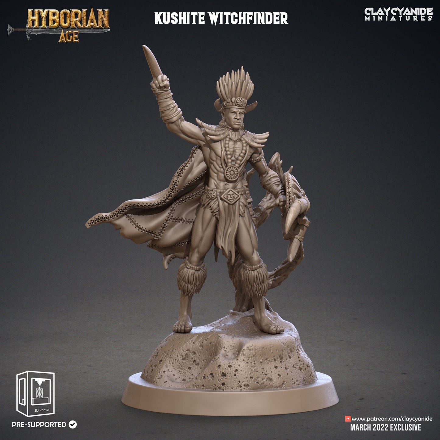 Kushite Witchfinders - Clay Cyanide Printed Miniature | Dungeons & Dragons | Pathfinder | Tabletop