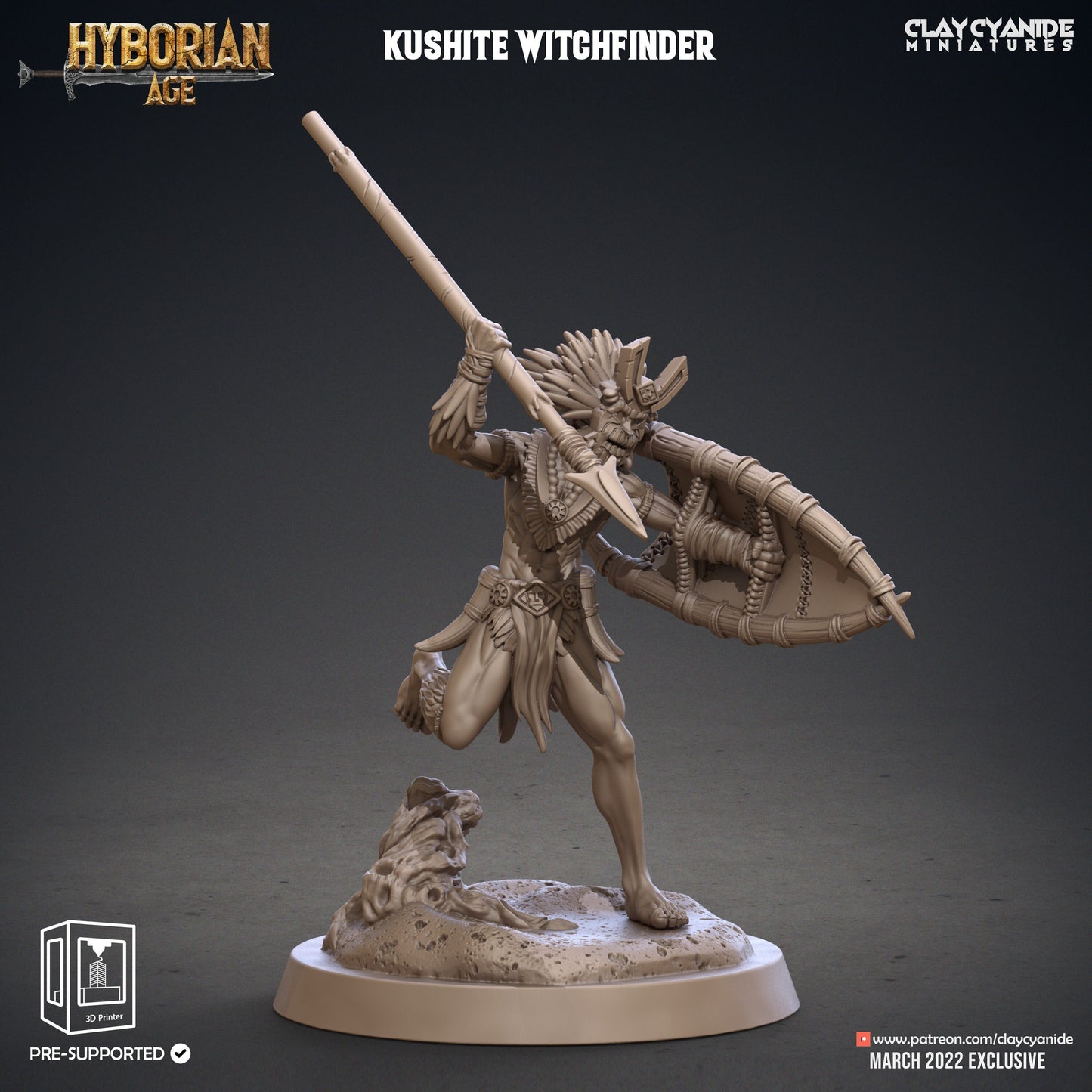 Kushite Witchfinders - Clay Cyanide Printed Miniature | Dungeons & Dragons | Pathfinder | Tabletop