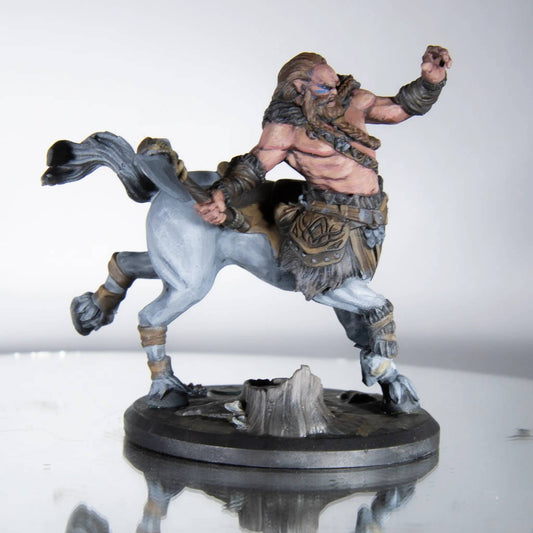 Krataros, Centaur Barbarian Painted Model - Great Grimoire Printed Miniature | Dungeons & Dragons | Pathfinder | Tabletop