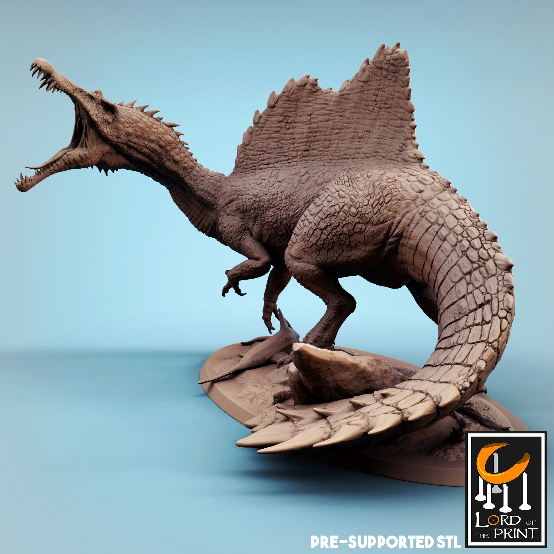 Spinosaurus Painted Model - Lord of the Print Miniature | Dungeons & Dragons | Pathfinder | Tabletop