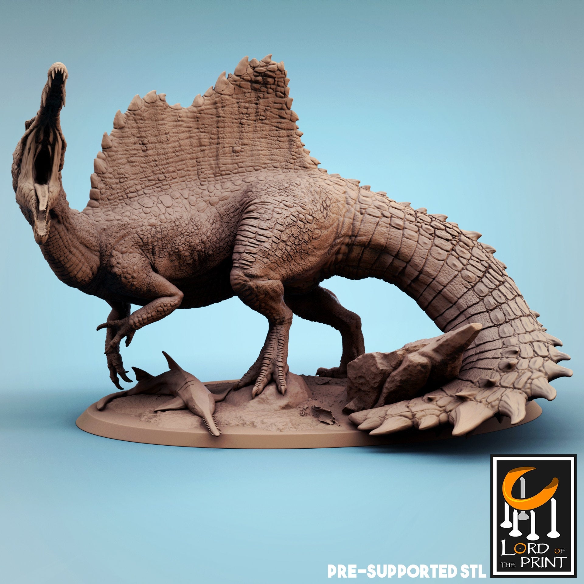 Spinosaurus Painted Model - Lord of the Print Miniature | Dungeons & Dragons | Pathfinder | Tabletop