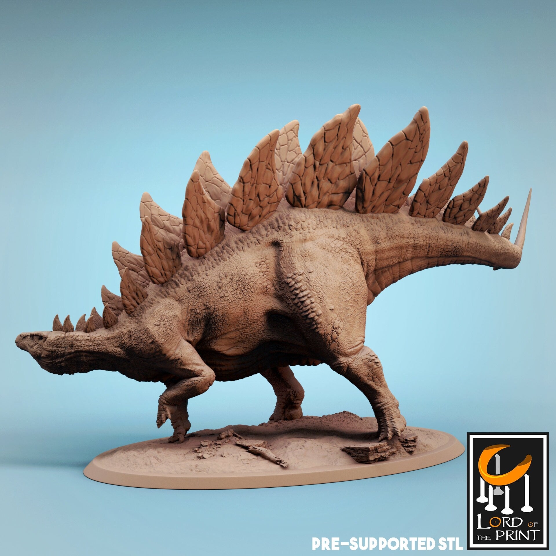 Stegosaurus Painted Model - Lord of the Print Miniature | Dungeons & Dragons | Pathfinder | Tabletop