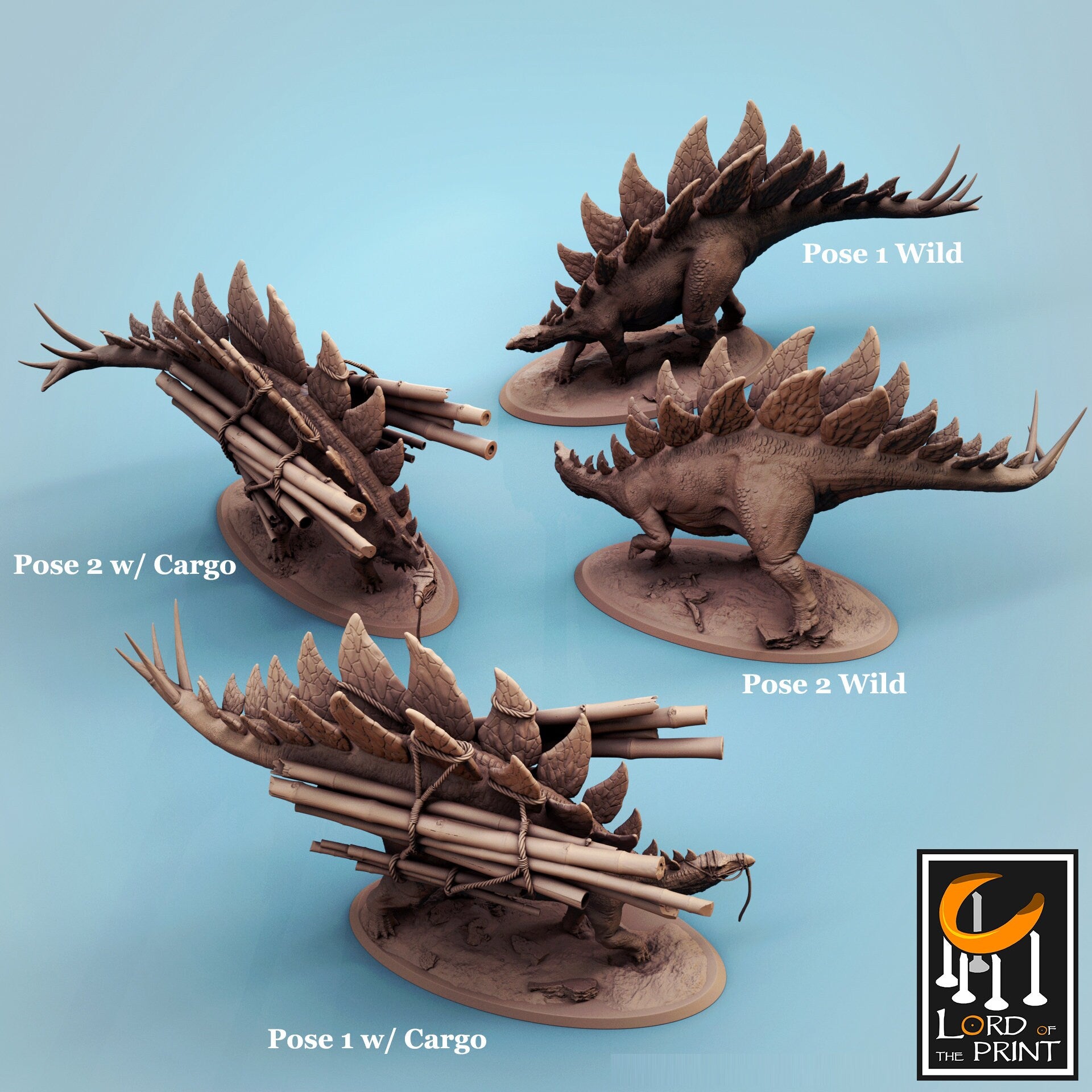 Stegosaurus Painted Model - Lord of the Print Miniature | Dungeons & Dragons | Pathfinder | Tabletop