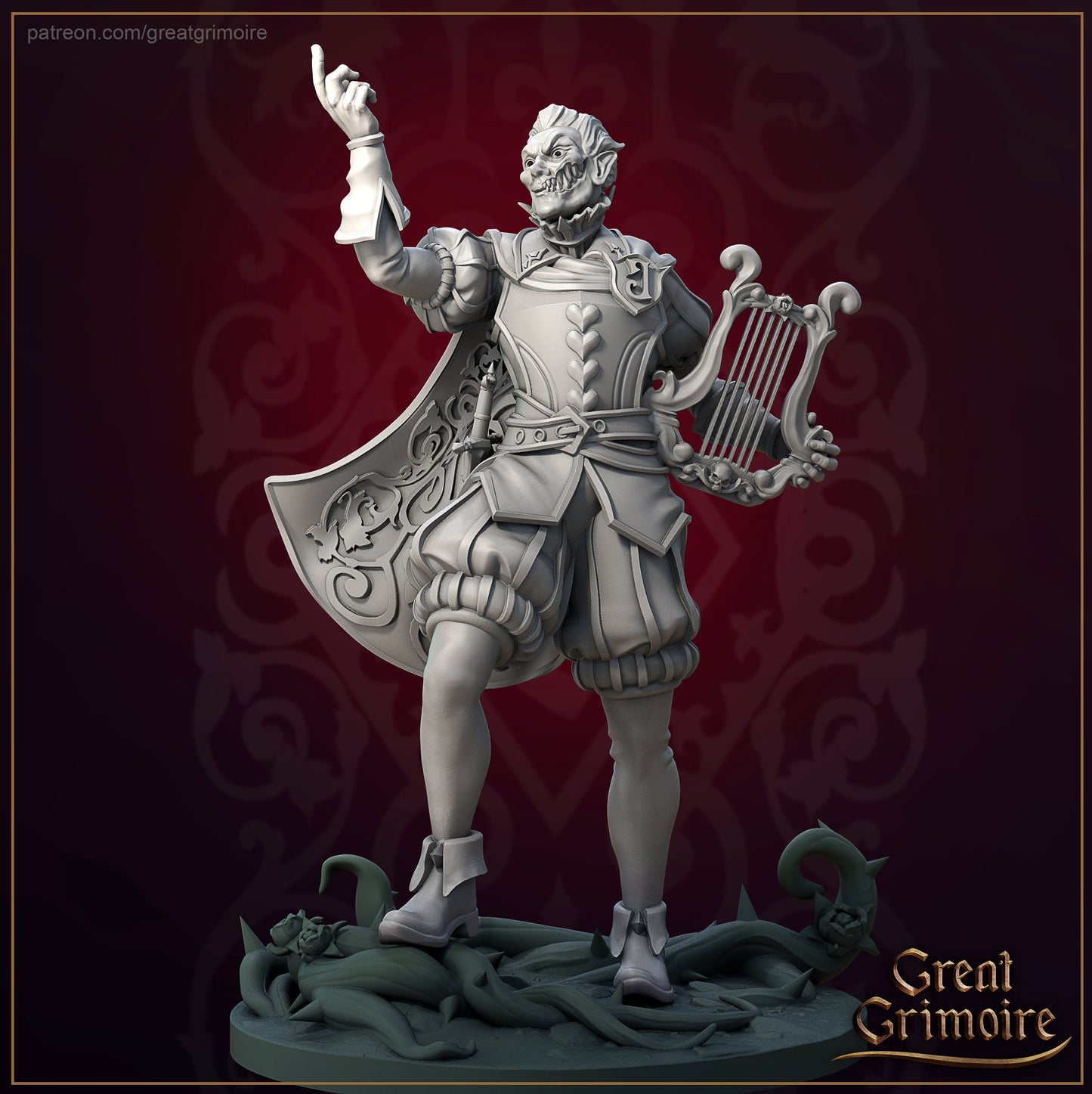 Knave of Hearts - Great Grimoire Printed Miniature | Dungeons & Dragons | Pathfinder | Tabletop