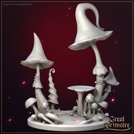 Mushroom Base - Great Grimoire Printed Miniature | Dungeons & Dragons | Pathfinder | Tabletop
