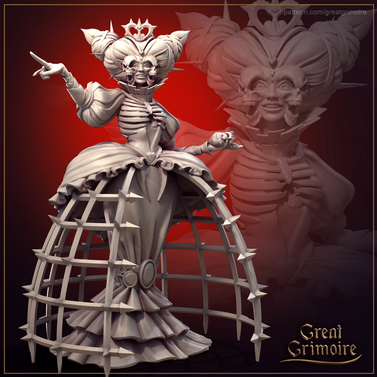 Heartless Queen - Great Grimoire Printed Miniature | Dungeons & Dragons | Pathfinder | Tabletop