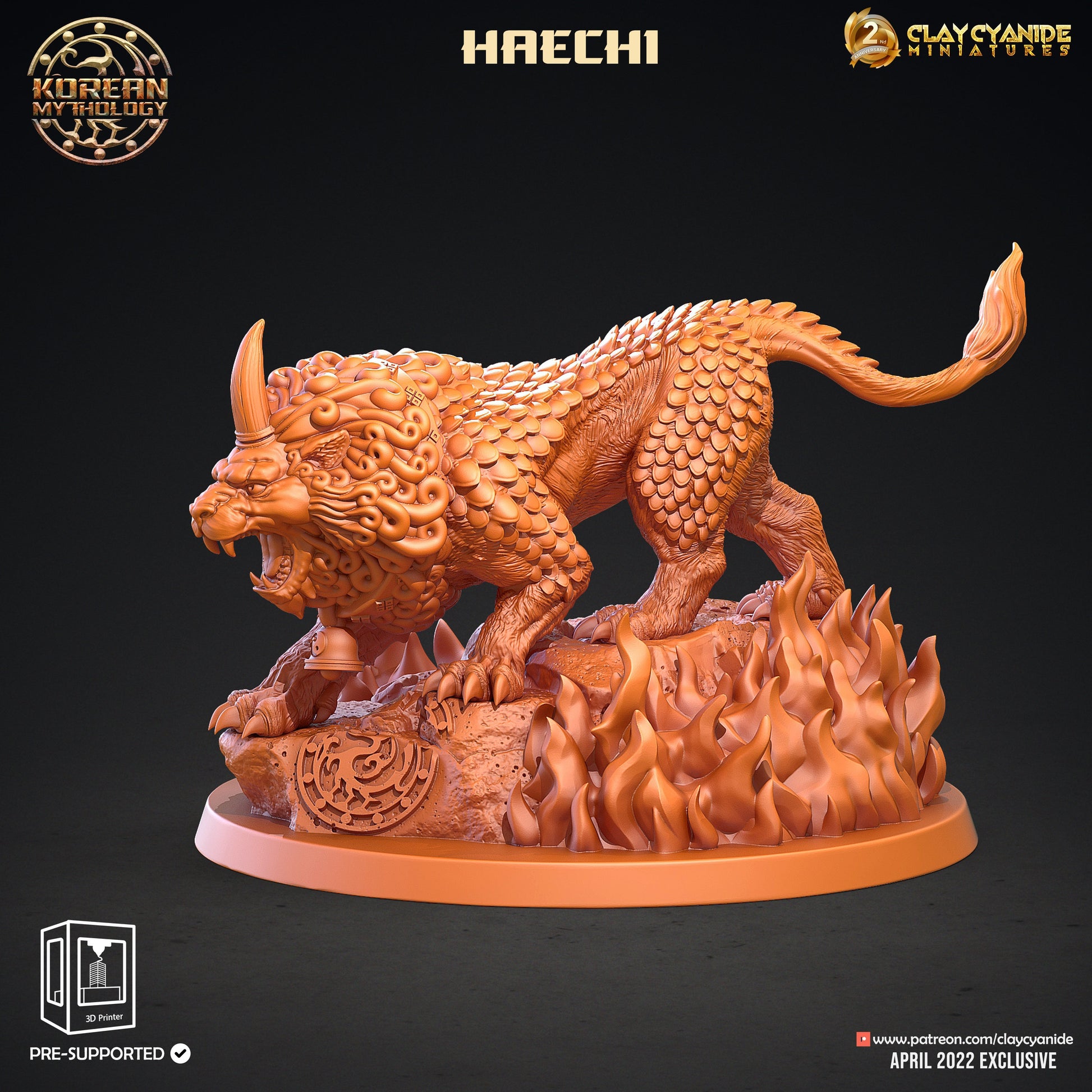 Haechi - Clay Cyanide Printed Miniature | Dungeons & Dragons | Pathfinder | Tabletop