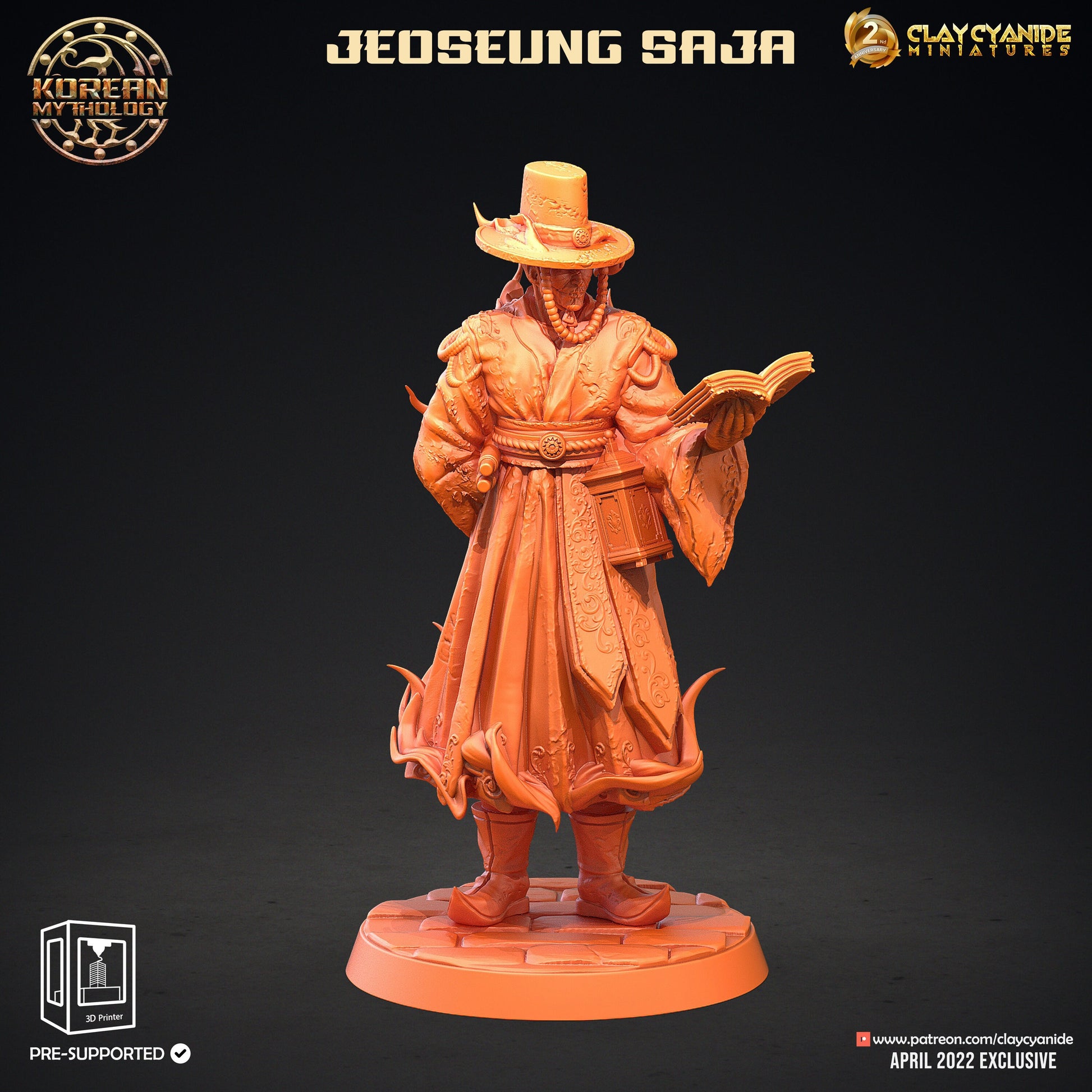 Jeoseung Saja - Clay Cyanide Printed Miniature | Dungeons & Dragons | Pathfinder | Tabletop