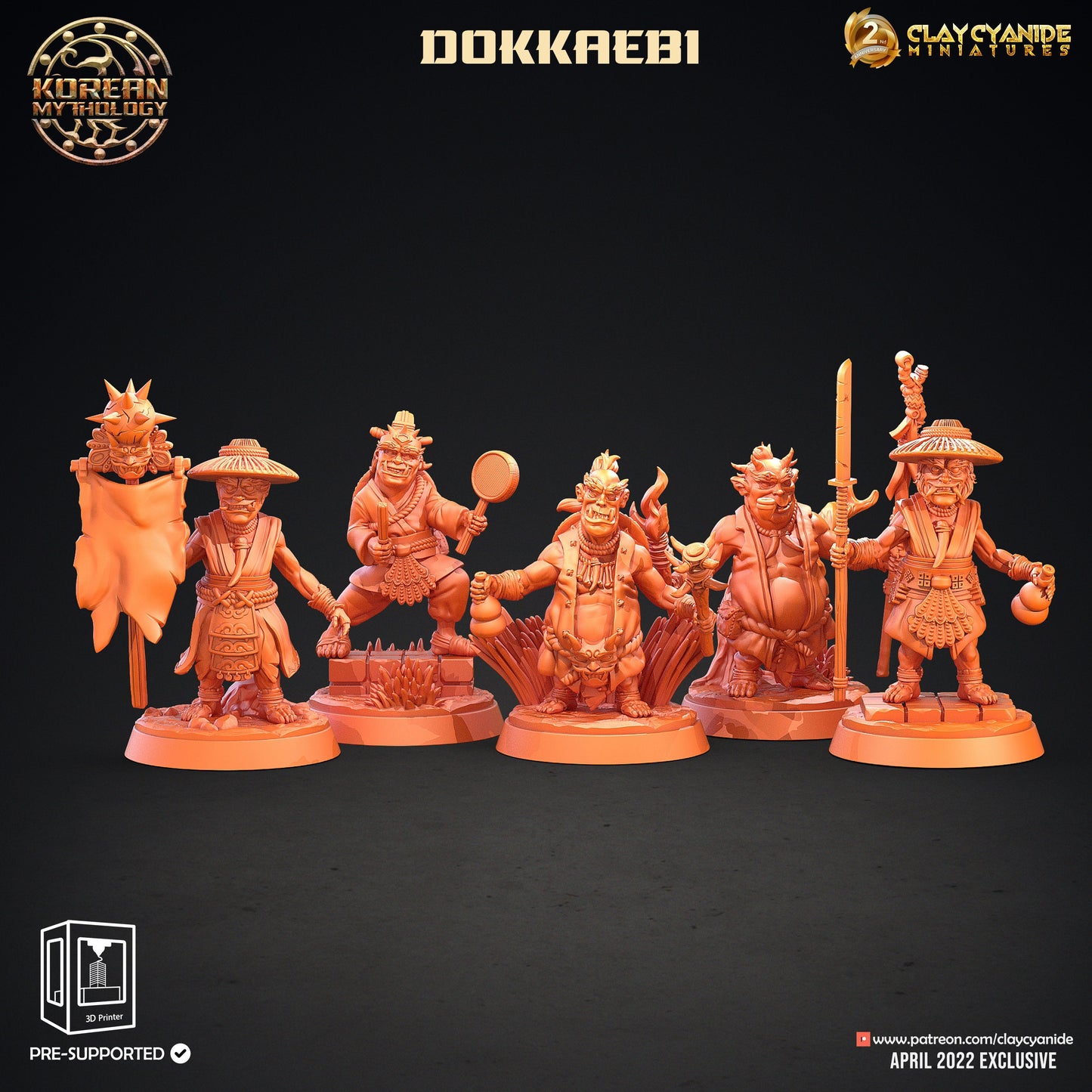 Korean Mythology Bundle - Clay Cyanide Printed Miniatures | Dungeons & Dragons | Pathfinder | Tabletop