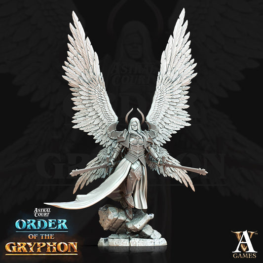 Justiciar Angel, Female - Archvillain Games Printed Miniature | Dungeons & Dragons | Pathfinder | Tabletop
